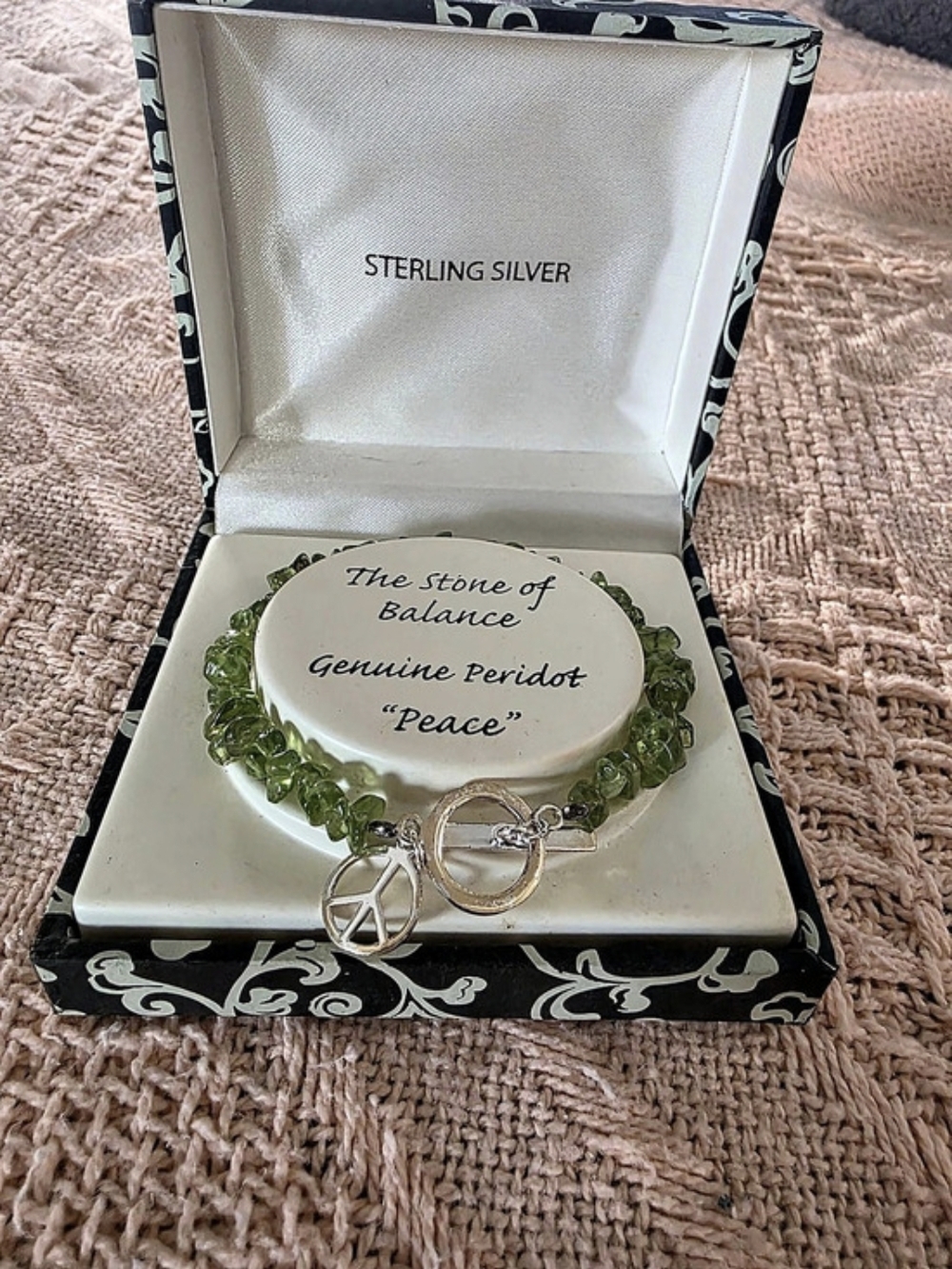 The Stone of Balance Genuine Peridot “Peace” Peridot Necklace in Green & Silver